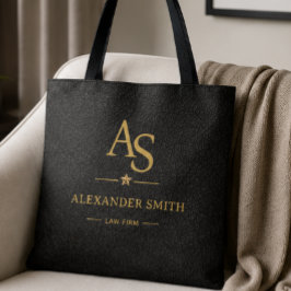 Bolsa Tote Luxury Black Leather Gold Monogram Business Brand