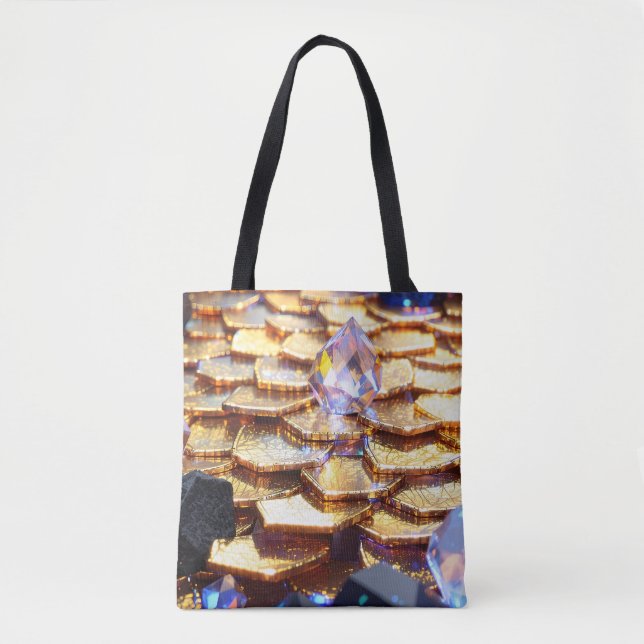 Bolsa Tote Luxury Fantasy Gemstone Abstrato (Frente)