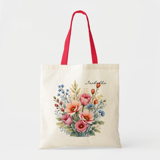 Bolsa Tote Luxury Popular Wildflowers Beautiful Collection (Frente)