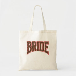 Bolsa Tote Luxury Red + Brown Checkered Varsity BRIDE