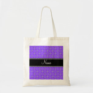 Bolsa Tote Luz conhecida personalizada - diamantes roxos