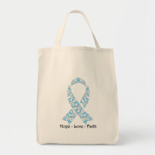 Bolsa Tote Luz da esperança - fita azul da consciência