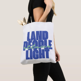 Bolsa Tote Luz de Pessoas terrestres | Texto Azul e Verde da