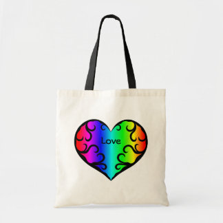 Bolsa Tote Luz do coração do arco-íris vitorioso bonito