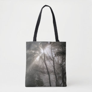 Bolsa Tote Luz do Sol Através de Árvores Floresta Escura