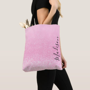 Bolsa Tote Luzes brilhantes cor-de-rosa personalizadas