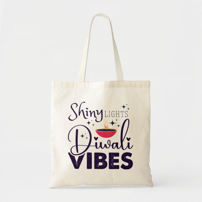 Bolsa Tote Luzes brilhantes diwali vibe modernos (Frente)