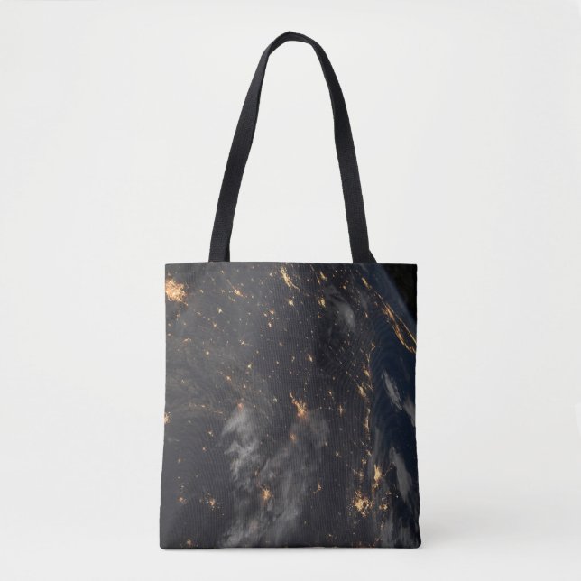 Bolsa Tote Luzes Da Cidade À Noite No Planeta Terra (Frente)