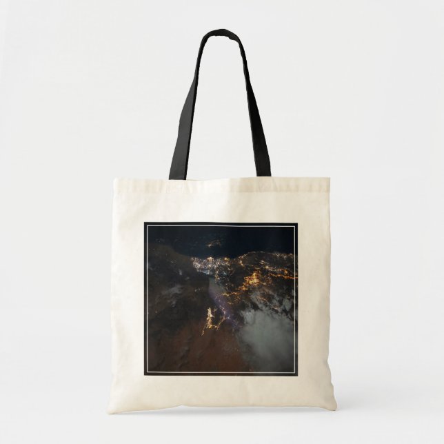 Bolsa Tote Luzes Da Cidade De Jazan E Seus Subúrbios (Frente)