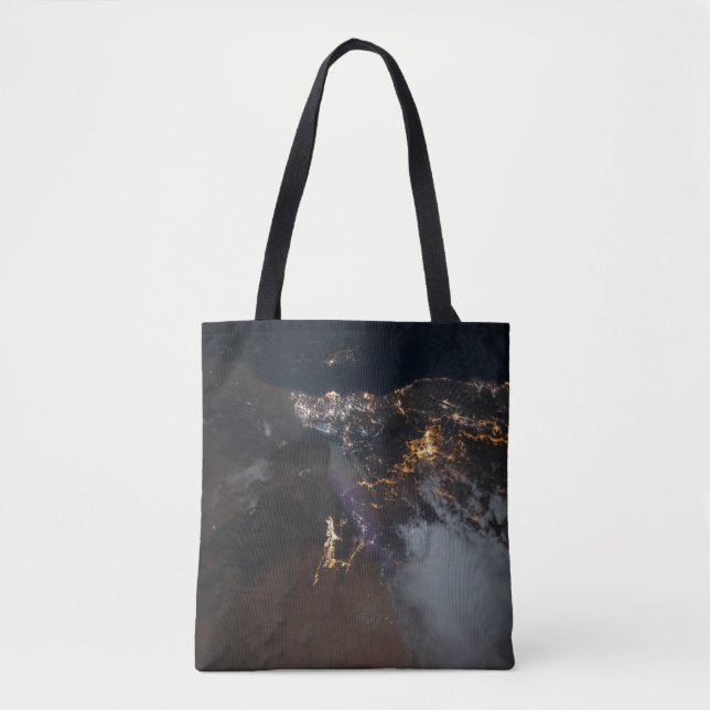 Bolsa Tote Luzes Da Cidade De Jazan E Seus Subúrbios (Frente)