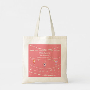 Bolsa Tote Luzes de festa cor-de-rosa personalizadas para des