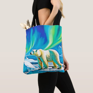 Bolsa Tote Luzes de Norte do Urso Ártico
