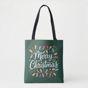 Bolsa Tote Luzes Feliz Natal Piadas Natalícia Férias