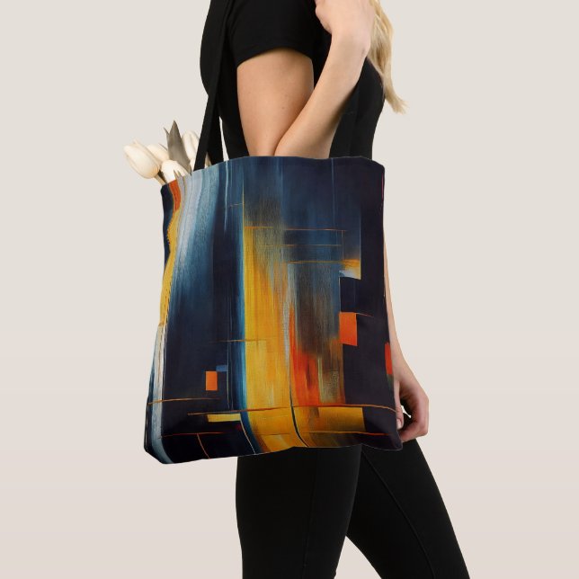 Bolsa Tote Luzes Urbanas Geometria Abstrata (Close Up)