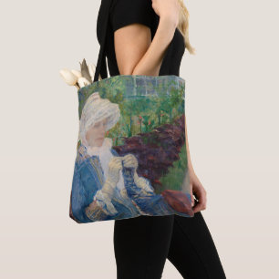 Bolsa Tote Lydia que Crocheting no jardim em margoso