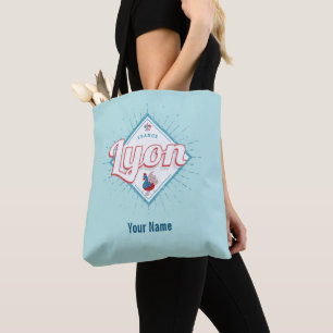 Bolsa Tote Lyon França retro rooster vintage souvenir