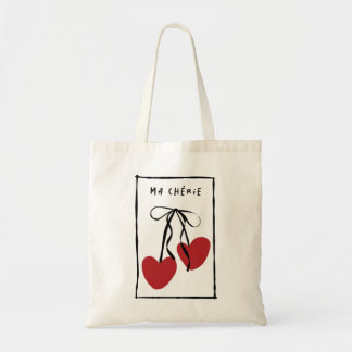 Bolsa Tote Ma Chérie Romantic Tote Bag | Minimal Heart Cherry