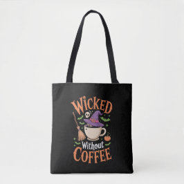 Bolsa Tote Má Sem Café Chapéu Divertido de Bruxa Halloween