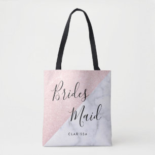 Bolsa Tote Maçã branca e dourada rosa