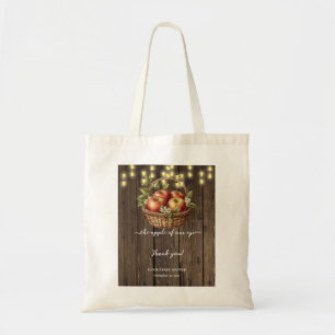 Bolsa Tote Maçã Do Nosso Chá de fraldas De Madeira Floral Com