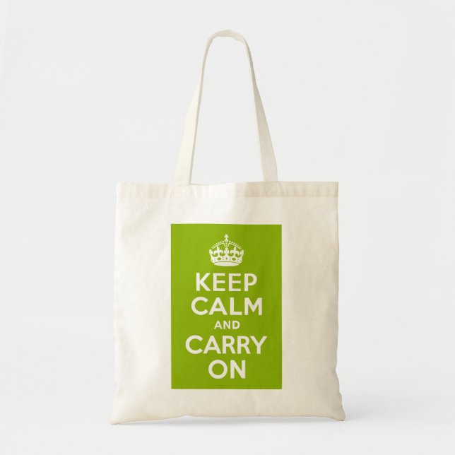 Bolsa Tote Maçã verde mantenha-se calma e continue (Frente)
