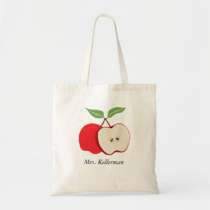 Bolsa Tote Maçã Vermelha Moderna com o nome do professor To