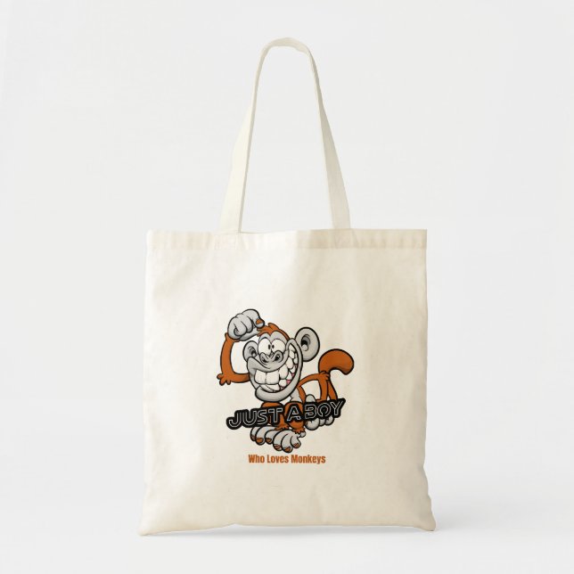 Bolsa Tote macaco apenas um menino  (Frente)