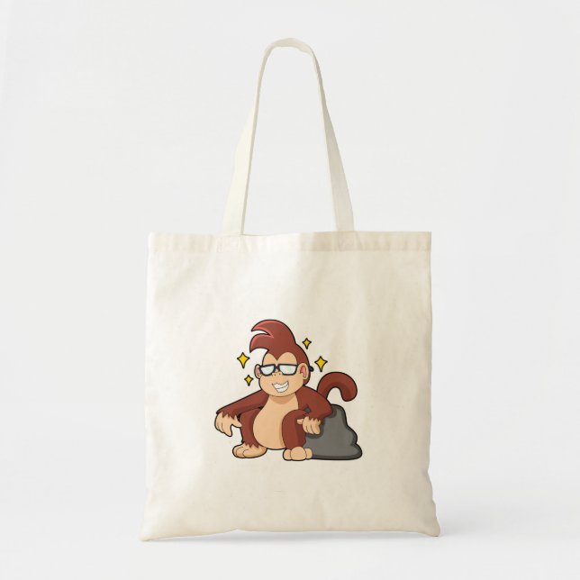 Bolsa Tote Macaco com óculos de sol (Frente)
