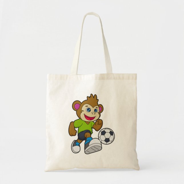 Bolsa Tote Macaco como jogador de futebol (Frente)