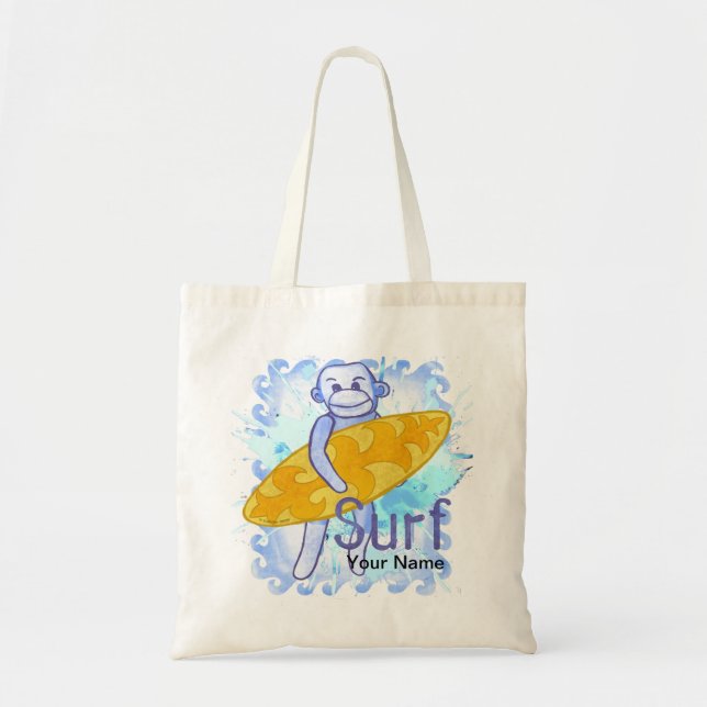 Bolsa Tote Macaco de Meia Surfista (Frente)