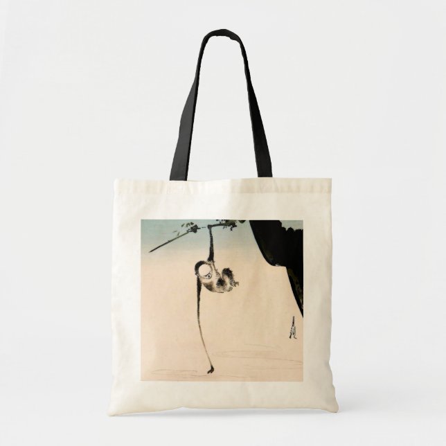 Bolsa Tote Macaco e Reflexão da Lua (Frente)
