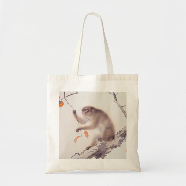 Bolsa Tote Macaco Japonês Pintura Chinês Zodiac Tote Bag (Frente)