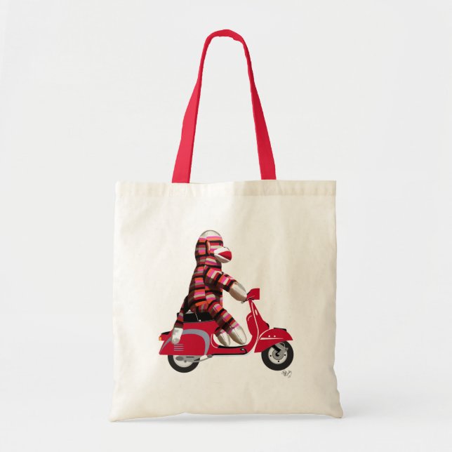 Bolsa Tote Macaco-meia em Red Moped (Frente)