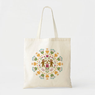 Bolsa Tote Macaco-meias amantes em um jardim popular