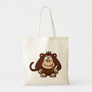 Bolsa Tote Macaco mudo com desenhos animados da banana