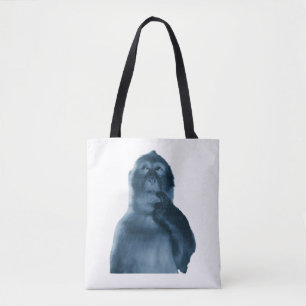 Bolsa Tote Macaco Pensativo Engraçado Meme Arte Sarcástica