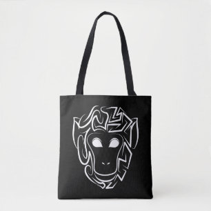 Bolsa Tote Macaco preto e branco tribal