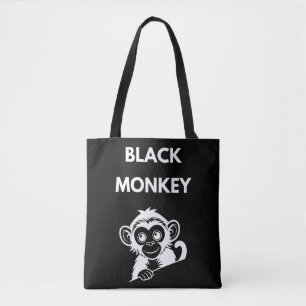 Bolsa Tote Macaco Preto Pequeno e Fofo
