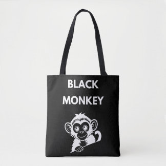 Bolsa Tote Macaco Preto Pequeno e Fofo