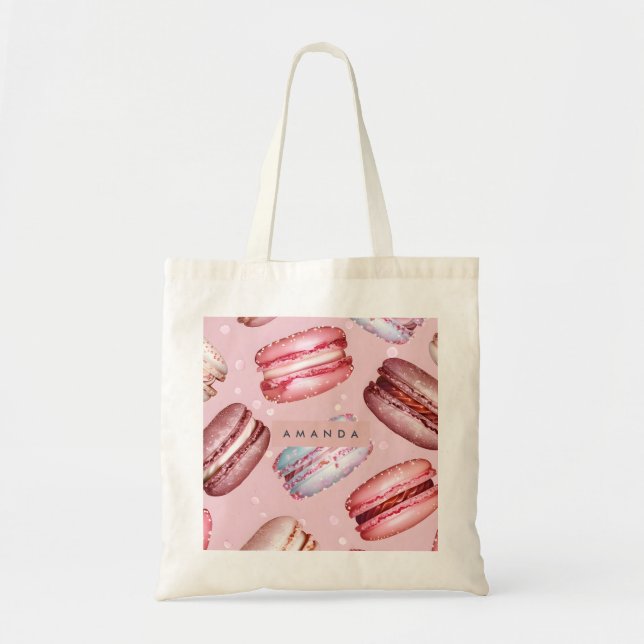 Bolsa Tote Macaron Pastel Elegante Personalizado (Frente)