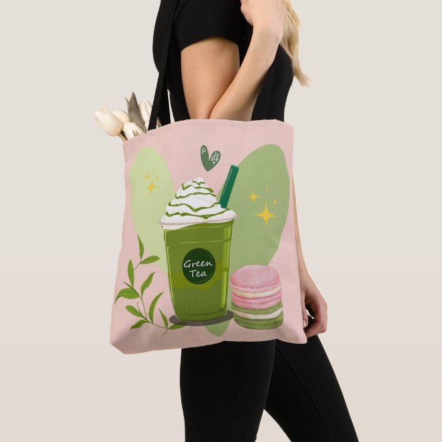 Bolsa Tote Macarons de Matcha Latte (Close Up)