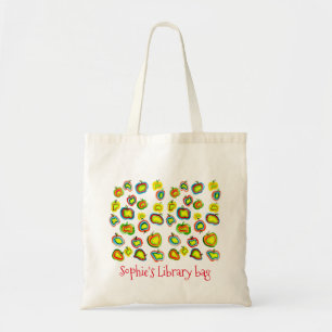 Bolsa Tote Maçãs bonitas lendo biblioteca infantil Tote Bag