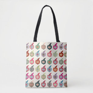 Bolsa Tote Maçãs bonitos no estilo retro