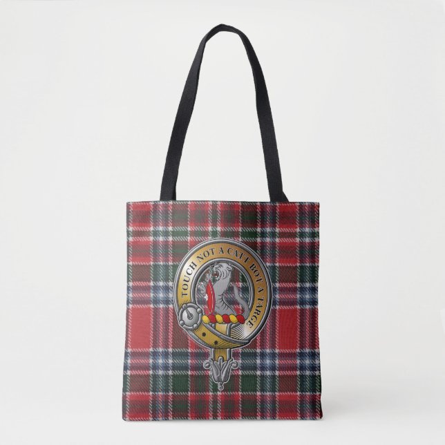 Bolsa Tote MacBain Tartan e Crachá (Frente)