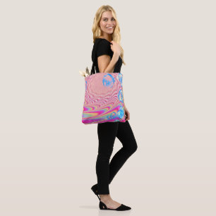 Bolsa Tote MACRAME'- Imagem Abstrato colorido da Arte Fractal