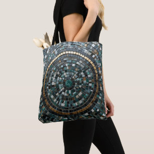 Bolsa Tote Macro de Parede Mosaica Circular Luxuriosa