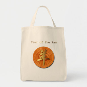 Bolsa Tote Madeira Caprina Ram Chinês Ano Zodiac Grocería T
