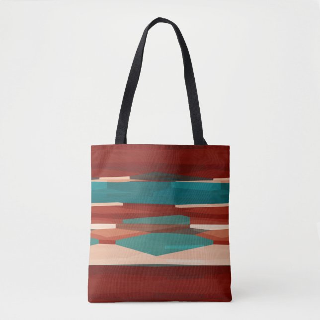 Bolsa Tote Madeira e Turquesa (Frente)