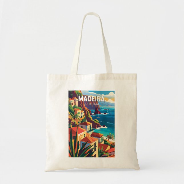 Bolsa Tote Madeira Portugal Viagem Art Vintage (Frente)