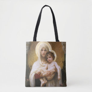 Bolsa Tote Madona das Rosas de Bouguereau